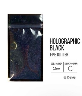 glitter melkij Holographic Black Фото 